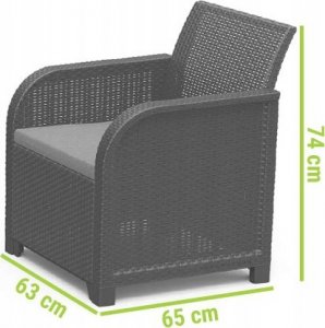 Keter Zestaw mebli ogrodowych Keter Rotang Rosalie szary (graphite - coolgrey ) 4 el. 5