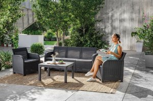 Keter Zestaw mebli ogrodowych Keter Rotang Rosalie szary (graphite - coolgrey ) 4 el. 8