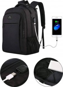 Plecak Matein podróżny miejskina laptopa 15,6, kolor czarny, 45x30x20 cm 5