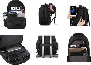 Plecak Matein podróżny miejskina laptopa 15,6, kolor czarny, 45x30x20 cm 6