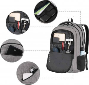 Plecak Matein biznesowy podróżny na laptopa 17,3, kolor szary, 48x33x18 cm 2