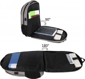 Plecak Matein biznesowy podróżny na laptopa 17,3, kolor szary, 48x33x18 cm 3