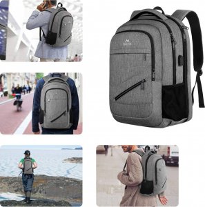 Plecak Matein biznesowy podróżny na laptopa 17,3, kolor szary, 48x33x18 cm 6