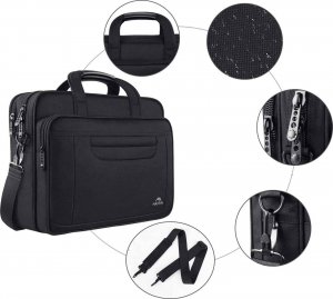 Torba Matein na laptopa 17,3 dwukomorowa, kolor czarny, 47x33x14 cm 2