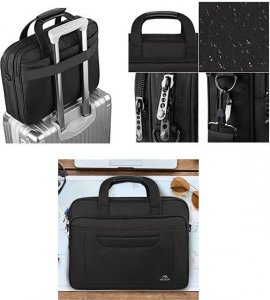 Torba Matein na laptopa 17,3 dwukomorowa, kolor czarny, 47x33x14 cm 5