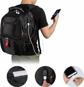 Plecak Matein podróżny z przegrodą na laptopa 17,3, kolor czarny, 49x38x26 cm 3