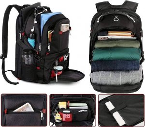 Plecak Matein podróżny z przegrodą na laptopa 17,3, kolor czarny, 49x38x26 cm 4