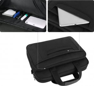 Torba Matein na laptopa 15,6 jednokomorowa, kolor czarny, 39x29x6,5 cm 3