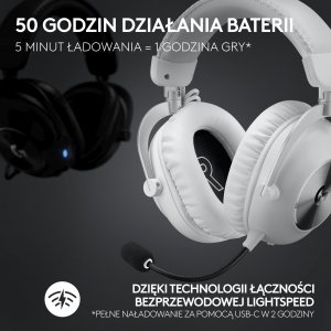 Słuchawki Logitech G Pro X2 Lightspeed Białe (981-001269) 3