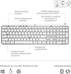 Klawiatura Logitech MX Keys S Grey US (920-011588) 6