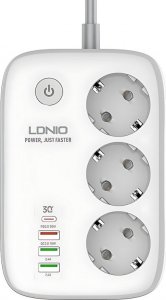 Listwa zasilająca LDNIO 3 gniazda 2 m biała (SEW3452) 2