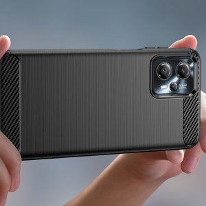 Hurtel Carbon Case etui do Motorola Moto G53 / G13 elastyczny silikonowy karbonowy pokrowiec czarne 5