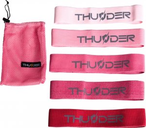 Thunder Mini Hip Band gumy materiałowe 5szt. THUNDER - różowy 1