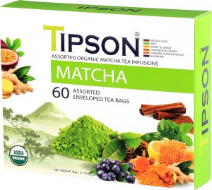 Tipson Herbata zielona BIO* Matcha Assorted 60x1,5g 4