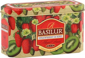 Basilur Herbata czarna TRUSKAWKA KIWI puszka Basilur 20x2g 2