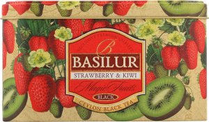 Basilur Herbata czarna TRUSKAWKA KIWI puszka Basilur 20x2g 4