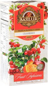 Basilur Herbata owocowa żurawina BASILUR CRANBERRY 25x2g 1