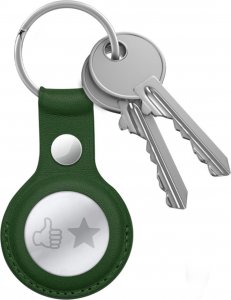 Crong Brelok Crong Leather Case with Key Ring Apple AirTag (zielony) 2