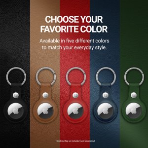 Crong Brelok Crong Leather Case with Key Ring Apple AirTag (zielony) 6