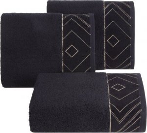 Eurofirany Ręcznik bawełniany z bordiurą VICTORIA9 50X90 czarny 1