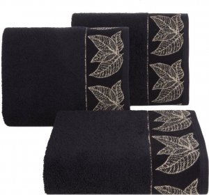 Eurofirany Ręcznik bawełniany z bordiurą VICTORIA5 50X90 czarny 1