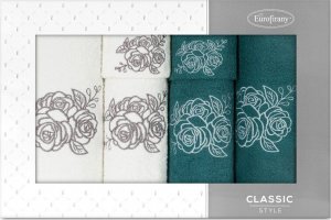 Eurofirany Komplet ręczników bawełnianych z haftem ROSALIA3 30x50 + 50x90 + 70x140 MIX 1
