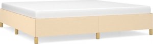 vidaXL Rama łóżka, kremowa, 200x200 cm, obita tkaniną 2
