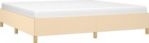 vidaXL Rama łóżka, kremowa, 200x200 cm, obita tkaniną 3