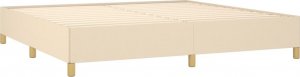 vidaXL Rama łóżka, kremowa, 200x200 cm, obita tkaniną 4