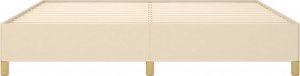 vidaXL Rama łóżka, kremowa, 200x200 cm, obita tkaniną 5