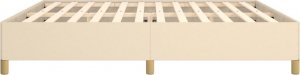vidaXL Rama łóżka, kremowa, 200x200 cm, obita tkaniną 6