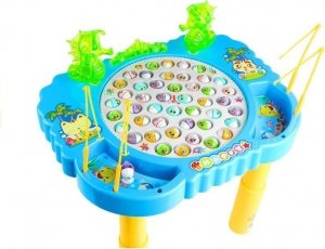 LeanToys Gra Zręcznościowa Łowienie Rybek Świeci Niebieski 2