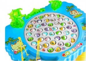 LeanToys Gra Zręcznościowa Łowienie Rybek Świeci Niebieski 5
