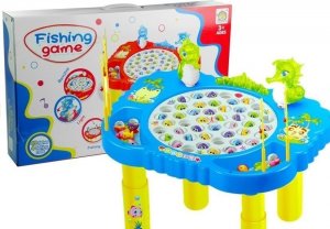 LeanToys Gra Zręcznościowa Łowienie Rybek Świeci Niebieski 6