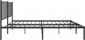 vidaXL Metalowa rama łóżka z wezgłowiem czarna, 140x200 cm 6