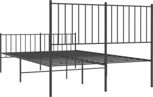 vidaXL Metalowa rama łóżka z wezgłowiem i zanóżkiem, czarna, 120x200cm 7
