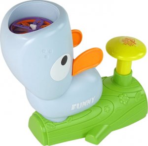 LeanToys Gra Zręcznościowa Złap Frisbee Kaczuszka Katapulta Niebieska 3