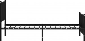 vidaXL Metalowa rama łóżka z wezgłowiem i zanóżkiem, czarna, 90x190 cm 6