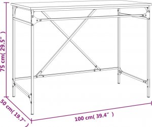 Biurko vidaXL Biurko, dąb sonoma, 100x50x75 cm 9