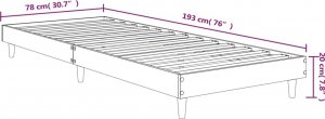 vidaXL Rama łóżka, brązowy dąb, 75x190 cm, materiał drewnopochodny 9