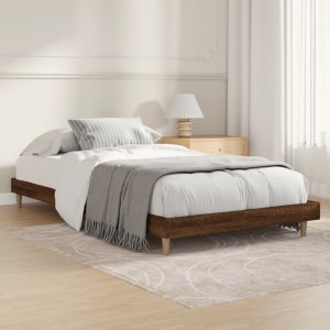 vidaXL Rama łóżka, brązowy dąb, 90x190 cm, materiał drewnopochodny 1