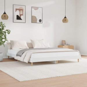 vidaXL Rama łóżka, biała, 160x200 cm, materiał drewnopochodny 1