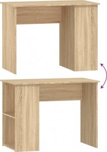 Biurko vidaXL Biurko, dąb sonoma, 100x55x75 cm, materiał drewnopochodny 6