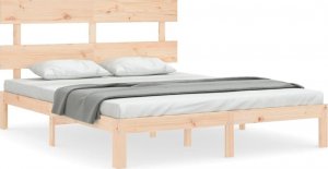 vidaXL Rama łóżka z wezgłowiem, King Size, lite drewno 2