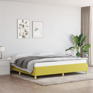vidaXL Rama łóżka, zielona, 200x200 cm, obita tkaniną 1