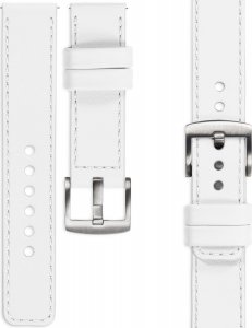 moVear moVear Prestige C1 Skórzany pasek 20mm do Samsung Galaxy Watch5 Pro / Watch 5 4 3 / Active 2 1 | Biały, białe przeszycie [rozmiar i klamra do wyboru] Standard 1