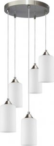 Lampa wisząca Topeshop Bosco Mix Lampa Wisząca 5xE27 Max.60W Satyna/Transparentny PVC/Biały 1