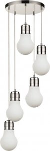 Lampa wisząca Topeshop Bulb Lampa Wisząca 5xE27 Max.60W Chrom/Transparentny/Biały 1