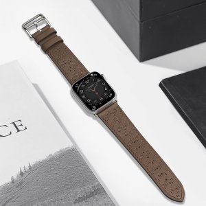 Hurtel Strap Leather skórzany pasek Apple Watch SE, 8, 7, 6, 5, 4, 3, 2, 1 (41, 40, 38 mm) opaska bransoleta ciemnobrązowy 4