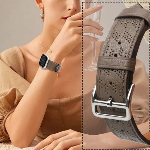 Hurtel Strap Leather skórzany pasek Apple Watch SE, 8, 7, 6, 5, 4, 3, 2, 1 (41, 40, 38 mm) opaska bransoleta ciemnobrązowy 5